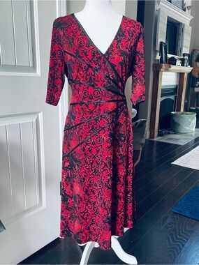 poppy dresses Adelaide Premium Girls Dress - Red african print evening dress Entro Brown V-Neck Midi Size:Shoe Size 10-12